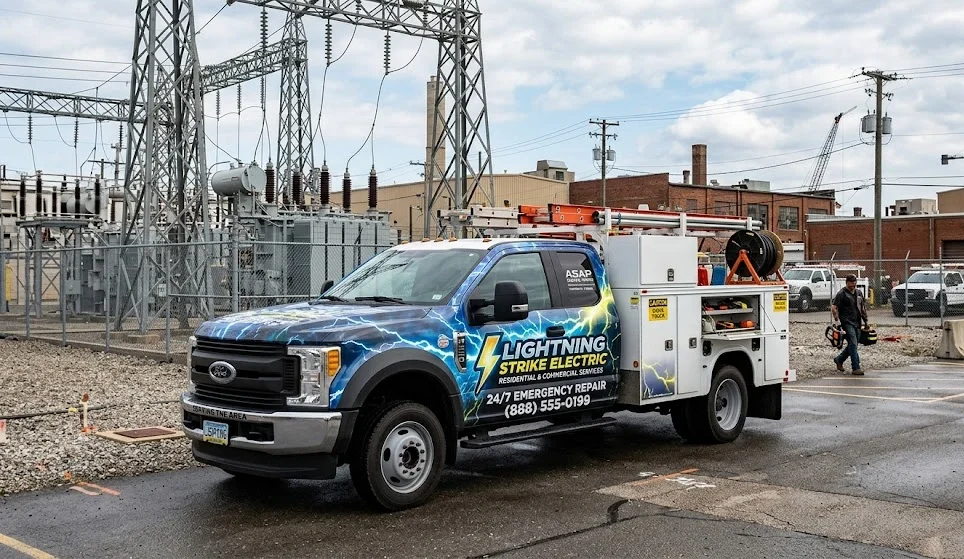 Electric company service truck