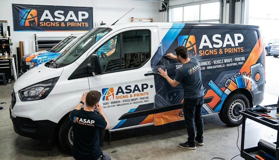 Partial van wrap installation