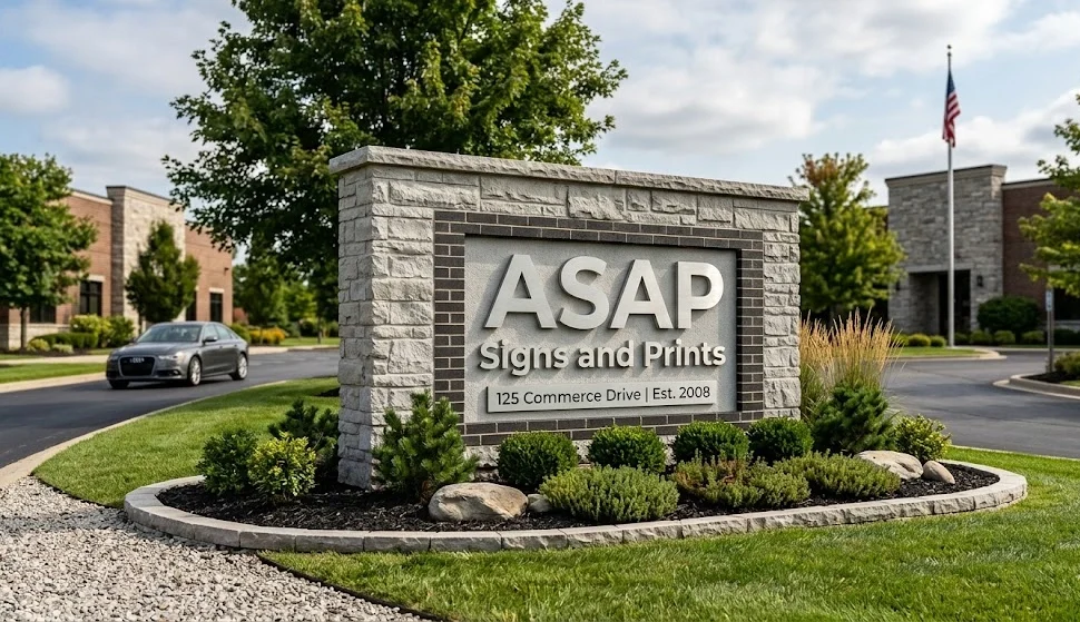 Stone Monument Entrance Sign