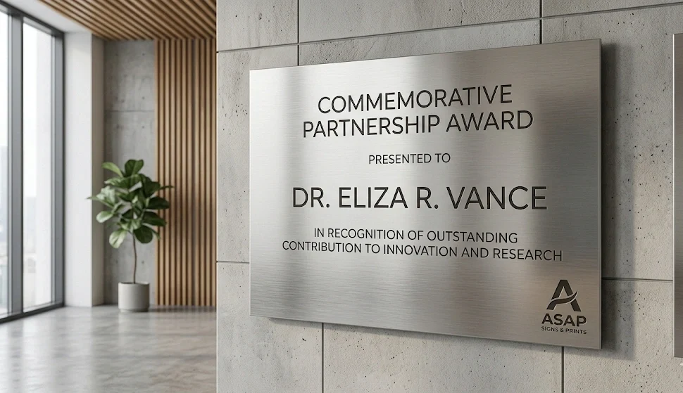 stainless steel commemorative plaque